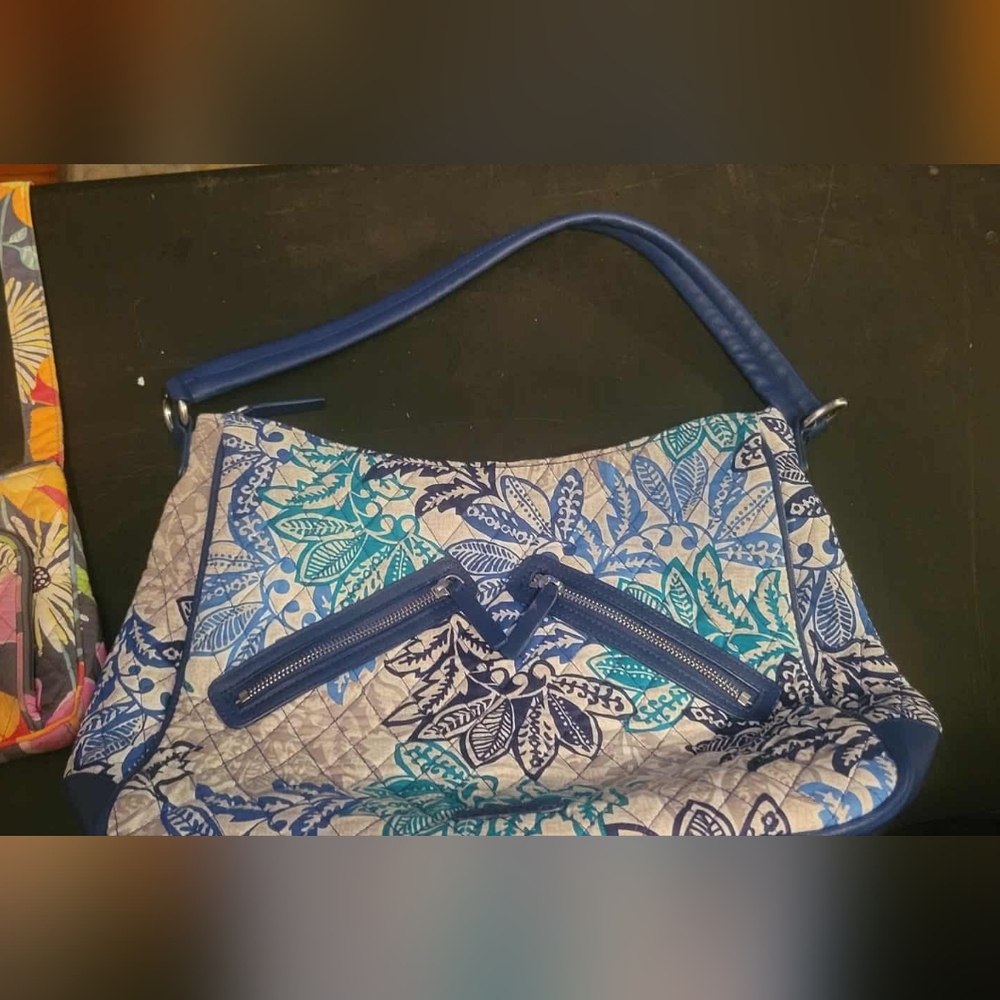Blue and Gray Patterned Women's Bag